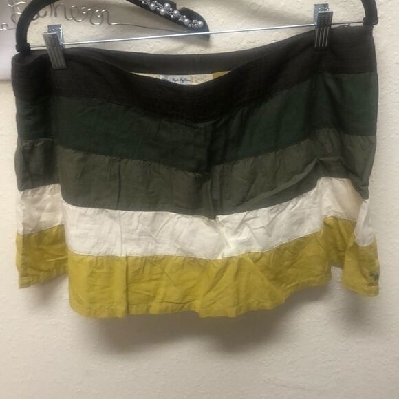 American eagle Skirt flowy green yellow stripe - Picture 1 of 1